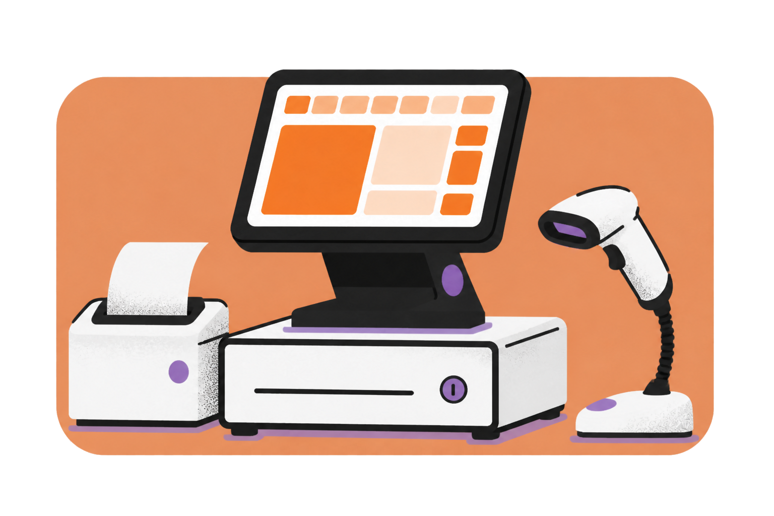 Ilustración de hardware para restaurantes